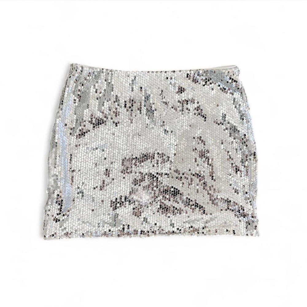Silver Sequin Skirt